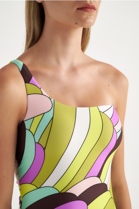 MULTICOLOR PRINTED ONE SHOULDER ONEPIECE SWIMSUIT-23804170-812