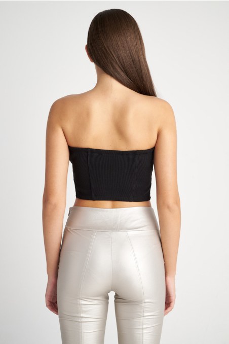 COTTON STRAPLESS TOP WITH ZIP-23812042-110