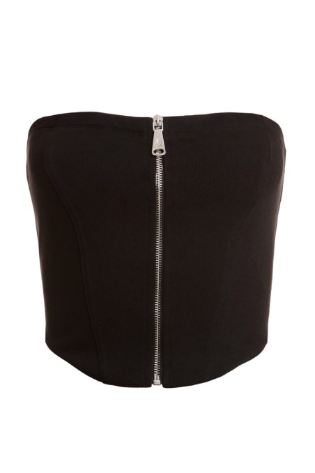 COTTON STRAPLESS TOP WITH ZIP-23812042-110