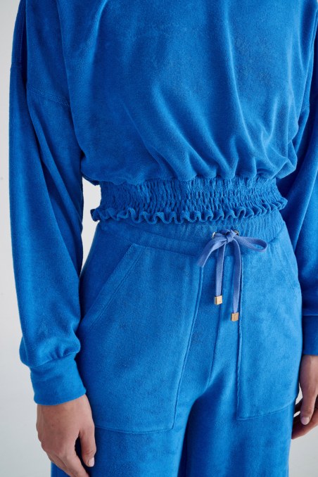 TERRY SMOCKED CROP SWEATSHIRT-23812064-436