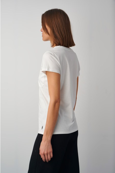 BASIC ORGANIC COTTON T-SHIRT IN 'V' NECKLINE-23812098-100