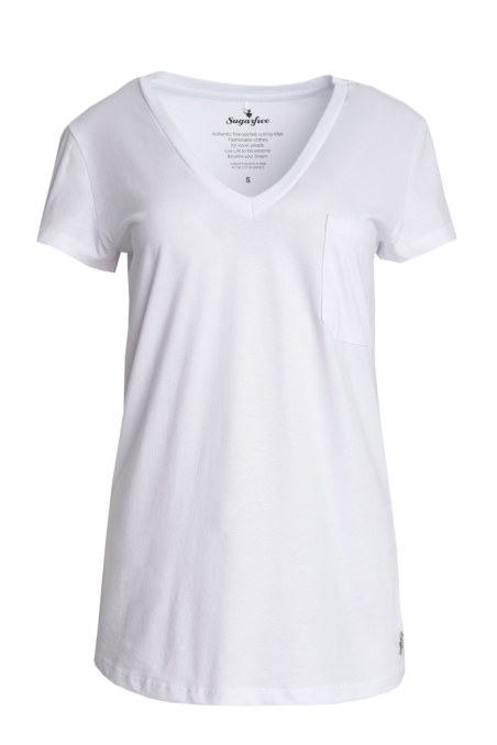 BASIC ORGANIC COTTON T-SHIRT IN 'V' NECKLINE-23812098-100