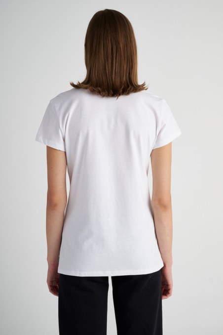 BASIC ORGANIC COTTON T-SHIRT IN 'V' NECKLINE-23812098-102