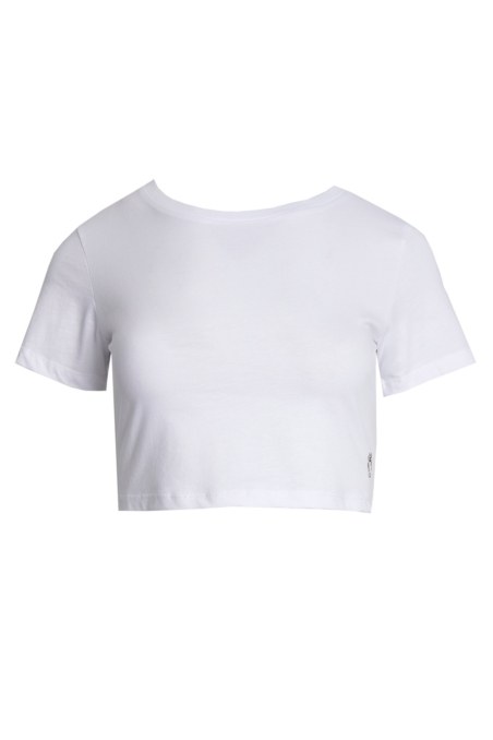 SHORT SLEEVE COTTON CROPPED T-SHIRT-23812111-100