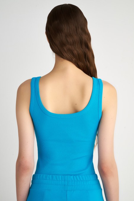 ELASTIC COTTON RIBBED TANK TOP WITH LOGO DESIGN-23812142-409