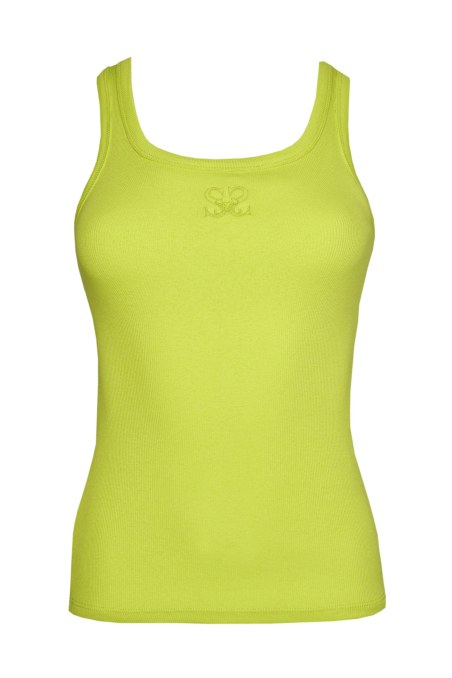 ELASTIC COTTON RIBBED TANK TOP WITH LOGO DESIGN-23812142-500