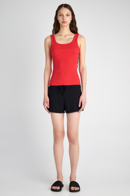 ELASTIC COTTON RIBBED TANK TOP WITH LOGO DESIGN-23812142-631