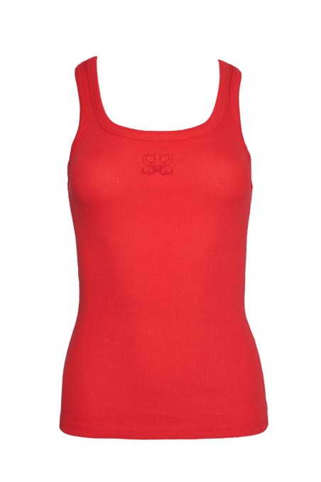 ELASTIC COTTON RIBBED TANK TOP WITH LOGO DESIGN-23812142-631
