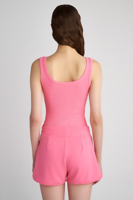 ELASTIC COTTON RIBBED TANK TOP WITH LOGO DESIGN-23812142-714