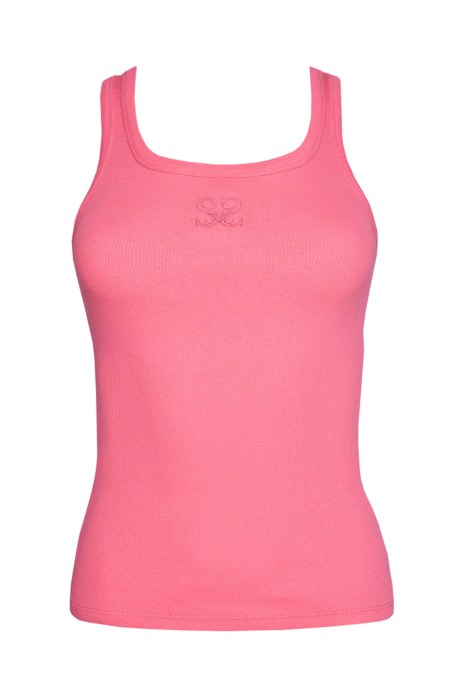 ELASTIC COTTON RIBBED TANK TOP WITH LOGO DESIGN-23812142-714