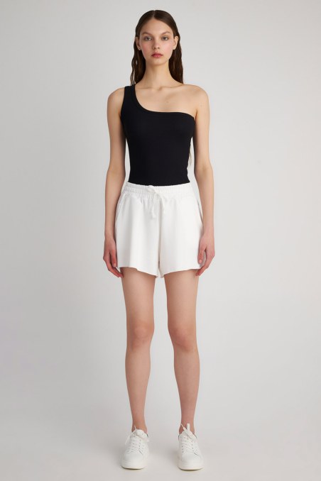 ONE SHOULDER COTTON RIBBED TOP-23812145-110