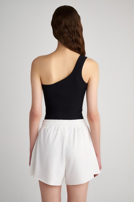 ONE SHOULDER COTTON RIBBED TOP-23812145-110