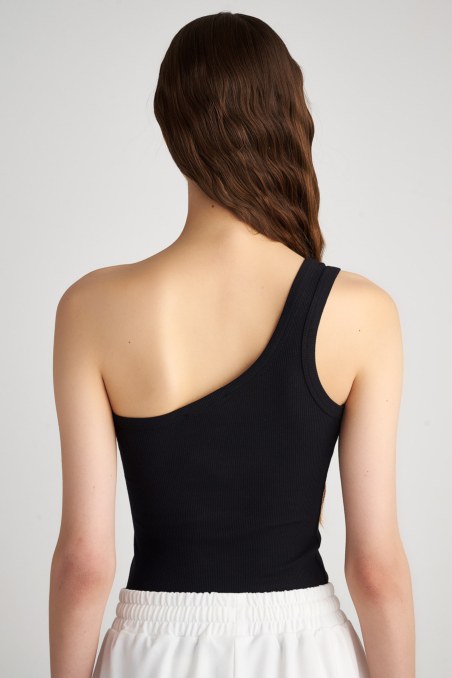 ONE SHOULDER COTTON RIBBED TOP-23812145-110