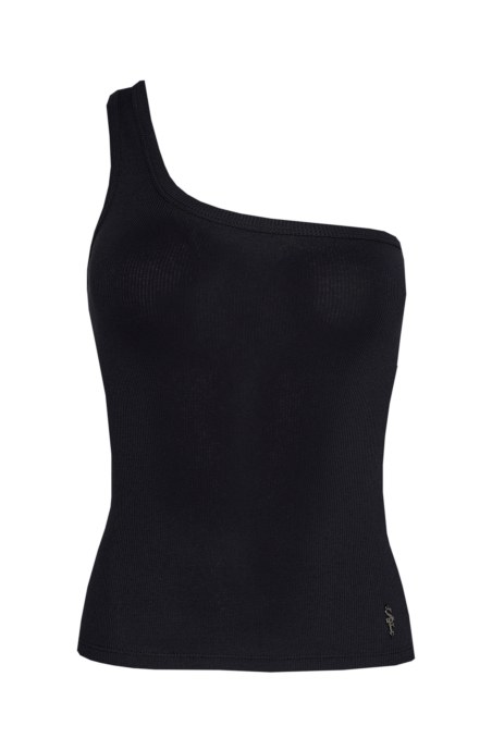 ONE SHOULDER COTTON RIBBED TOP-23812145-110