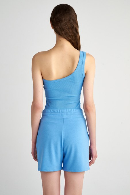 ONE SHOULDER COTTON RIBBED TOP-23812145-422