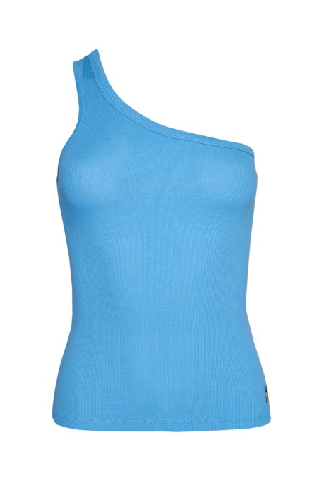 ONE SHOULDER COTTON RIBBED TOP-23812145-422