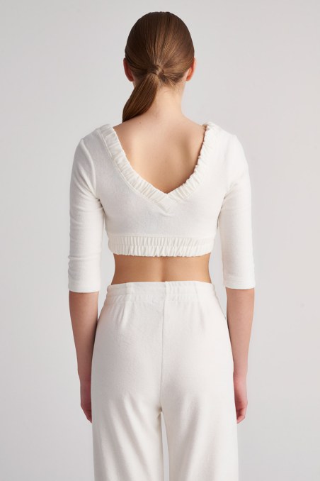 EXCLUSIVE TERRY 'V' PLUNGED CROP TOP-23812171-102