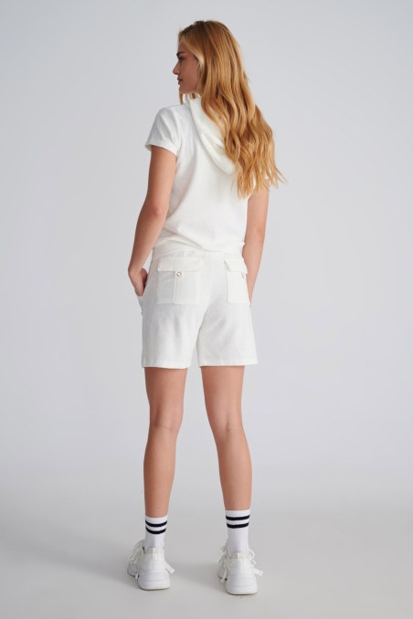 SHORT SLEEVED HOODIE TERRY JACKET-23813004-102