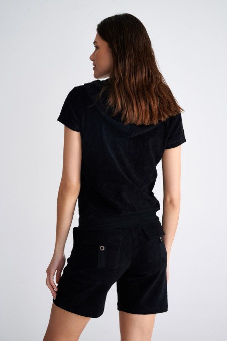 SHORT SLEEVED HOODIE TERRY JACKET-23813004-110