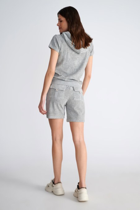SHORT SLEEVED HOODIE TERRY JACKET-23813004-210