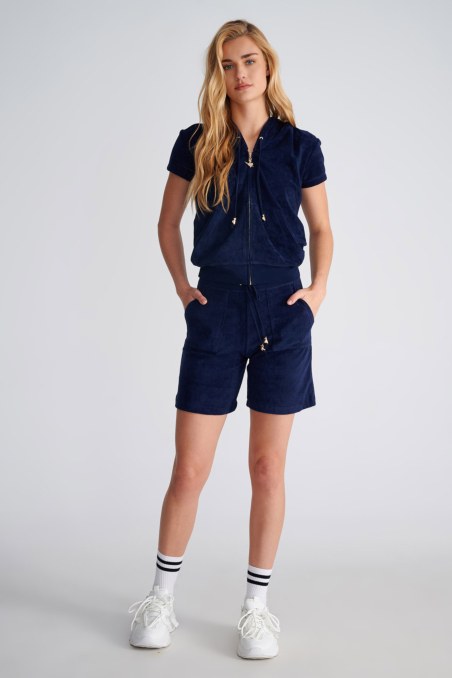 SHORT SLEEVED HOODIE TERRY JACKET-23813004-425