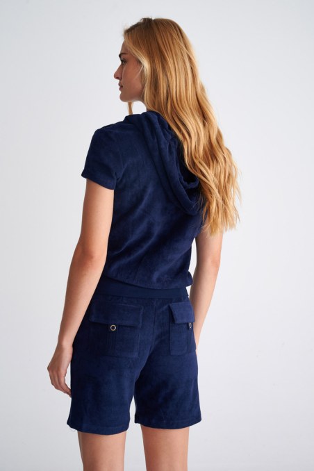 SHORT SLEEVED HOODIE TERRY JACKET-23813004-425