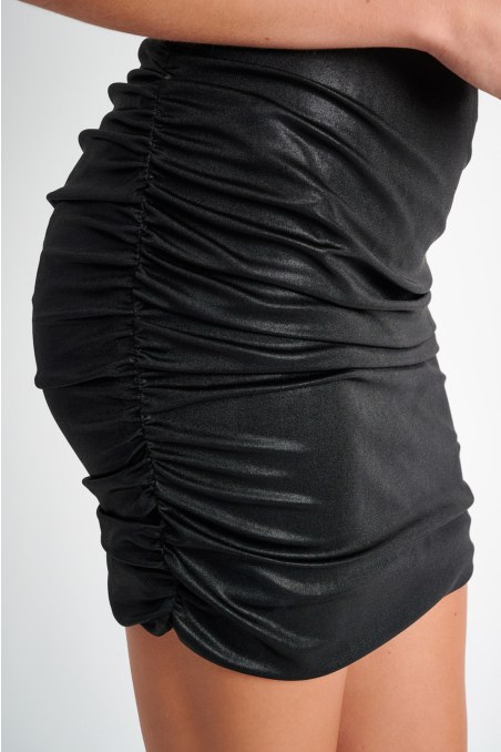 GATHERED MONOCHROME MINI DRESS-23814152-110