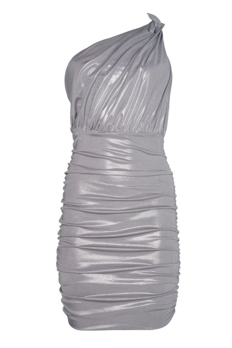 GATHERED MONOCHROME MINI DRESS-23814152-203
