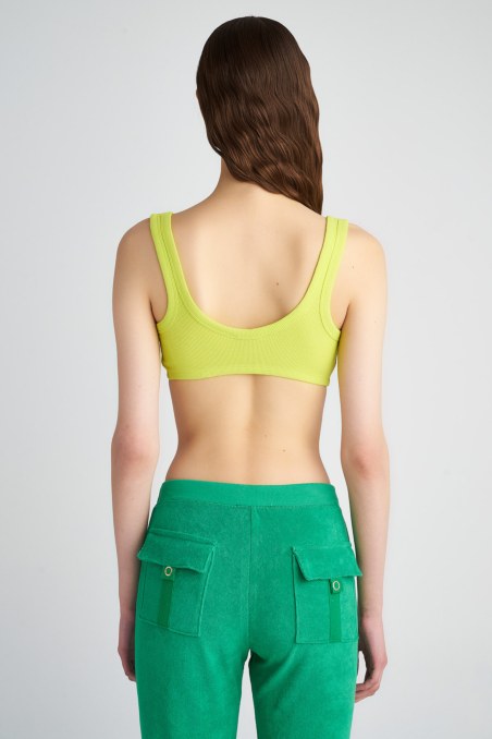 COTTON CROPPED RIB BRALETTE-23818141-500