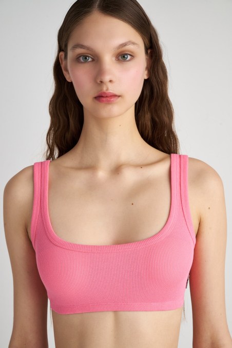 COTTON CROPPED RIB BRALETTE-23818141-714