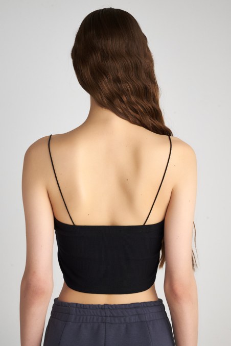 CROPPED RIB STRAPLESS COTTON TOP-23818144-110
