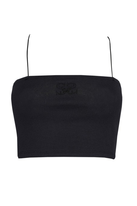CROPPED RIB STRAPLESS COTTON TOP-23818144-110