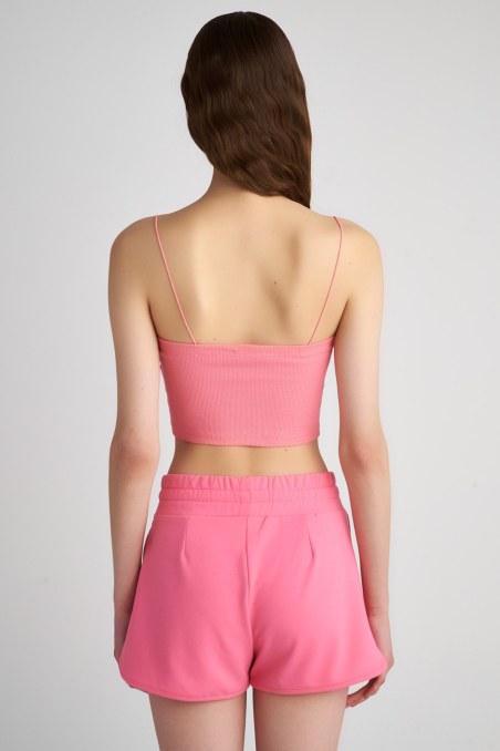 CROPPED RIB STRAPLESS COTTON TOP-23818144-719