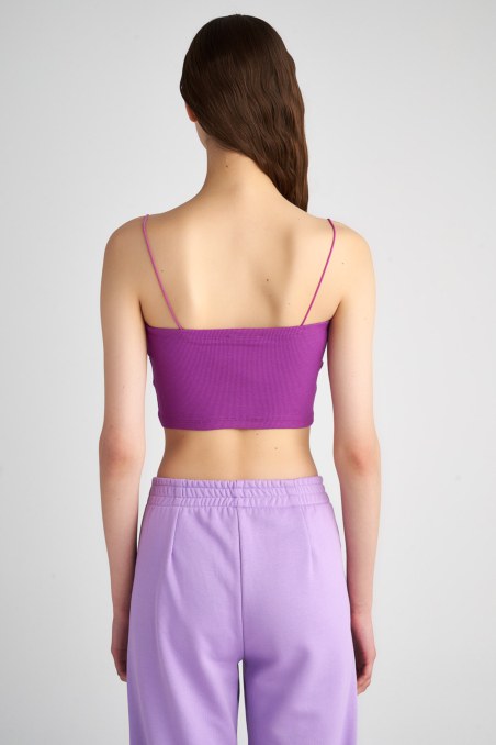 CROPPED RIB STRAPLESS COTTON TOP-23818144-824