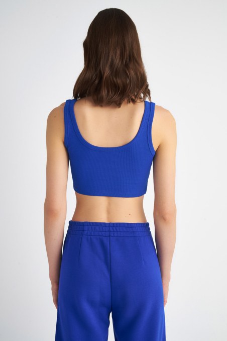 RIBBED COTTON TOP WITH LOGO DESIGN-23818146-436