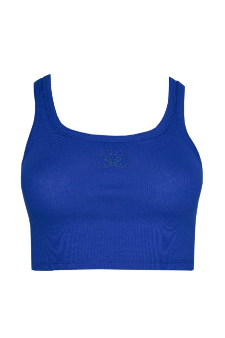 RIBBED COTTON TOP WITH LOGO DESIGN-23818146-436