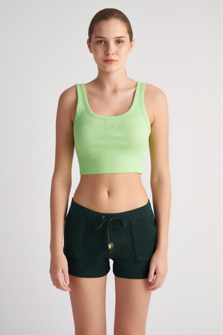 RIBBED COTTON TOP WITH LOGO DESIGN-23818146-955
