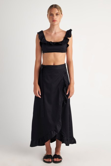 COTTON RUFFLED CROP TOP-23818180-110