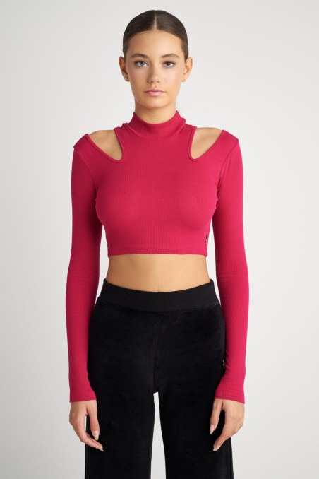 CROPPED HIGH NECK RIB TOP-23832137-715