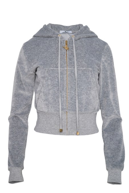 CROPPED HOODED VELOUR JACKET-23833008-211