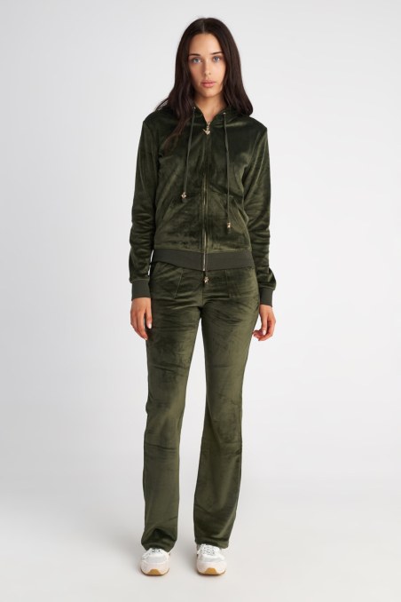 BASIC SUPER SOFT VELOUR HOODED JACKET-23833030-523
