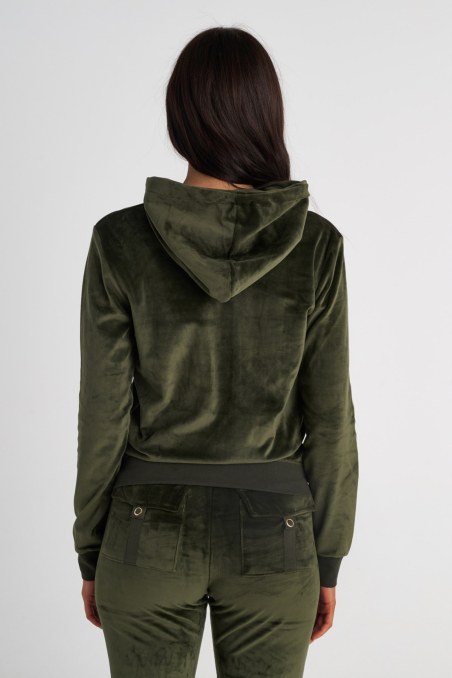BASIC SUPER SOFT VELOUR HOODED JACKET-23833030-523