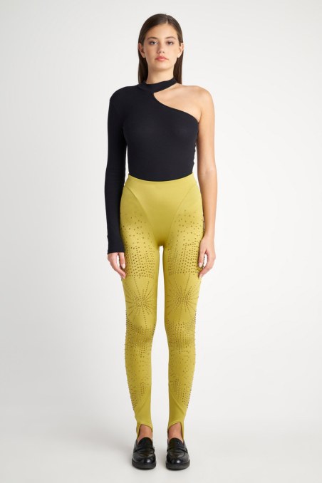 STRASS EMBELLISHED STIRRUP LEGGINGS-23835089-503