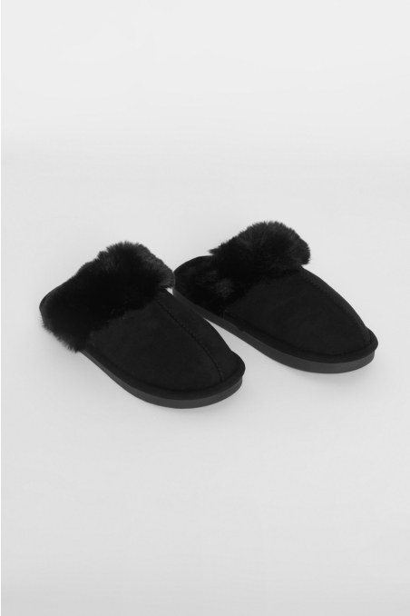 FAUX FUR PLATFORM SLIPPERS-23839065-110