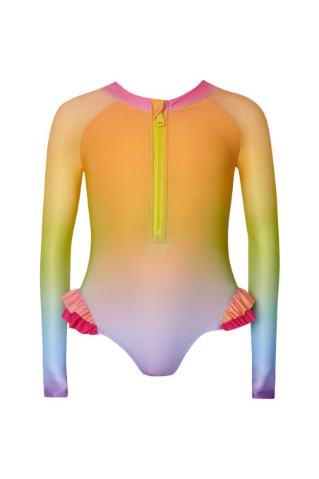 GIRLS LONG SLEEVED ONEPIECE SWIMSUIT IN FRONT ZIP-24615150-612