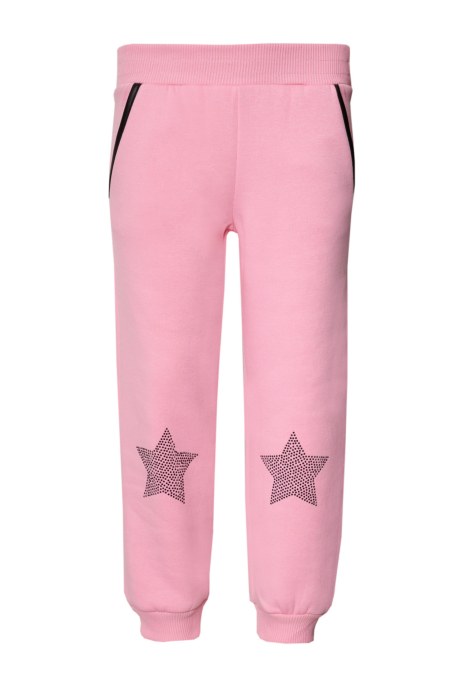 STRASS EMBELLISHED CUFFED COTTON PANTS FOR GIRLS-24631051-710