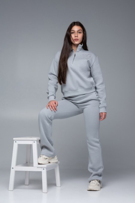 STRASS EMBELLISHED FLARED COTTON PANTS FOR TEENS-24631071-200