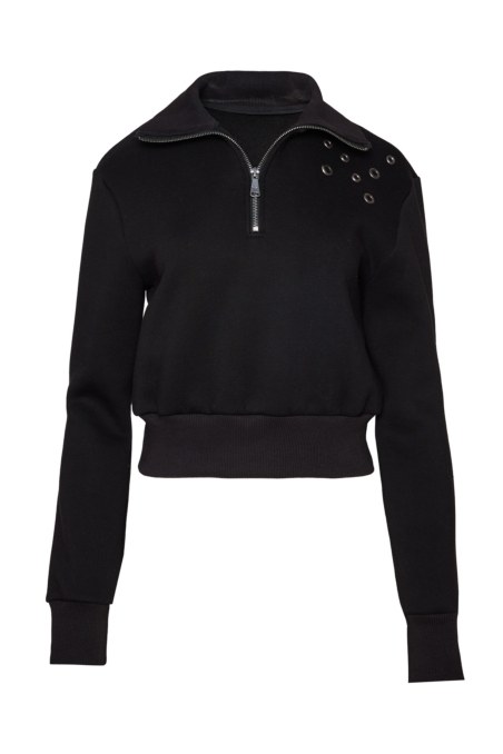 STUD-DETAIL COTTON CROPPED SWEATSHIRT FOR TEENS-24632071-110