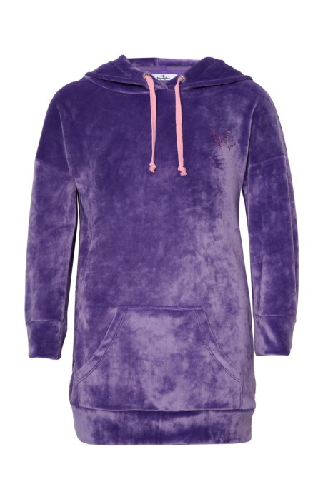 SUPER SOFT VELOUR OVERSIZED HOODIE TOP/DRESS FOR GIRLS-24632105-812