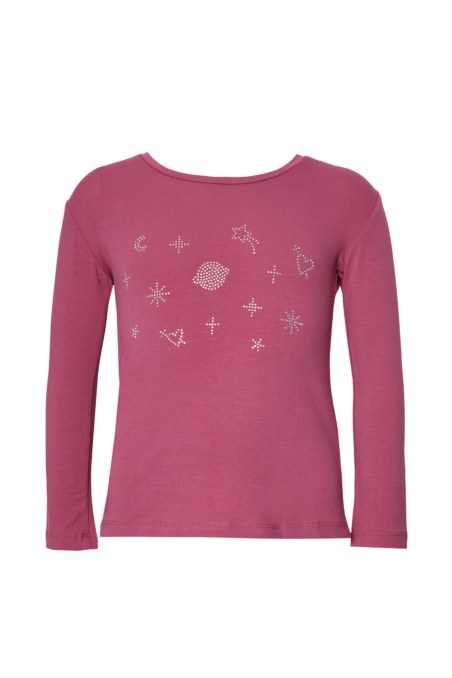 EMBELLISHED LONG SLEEVED COTTON TOP FOR GIRLS-24632128-716